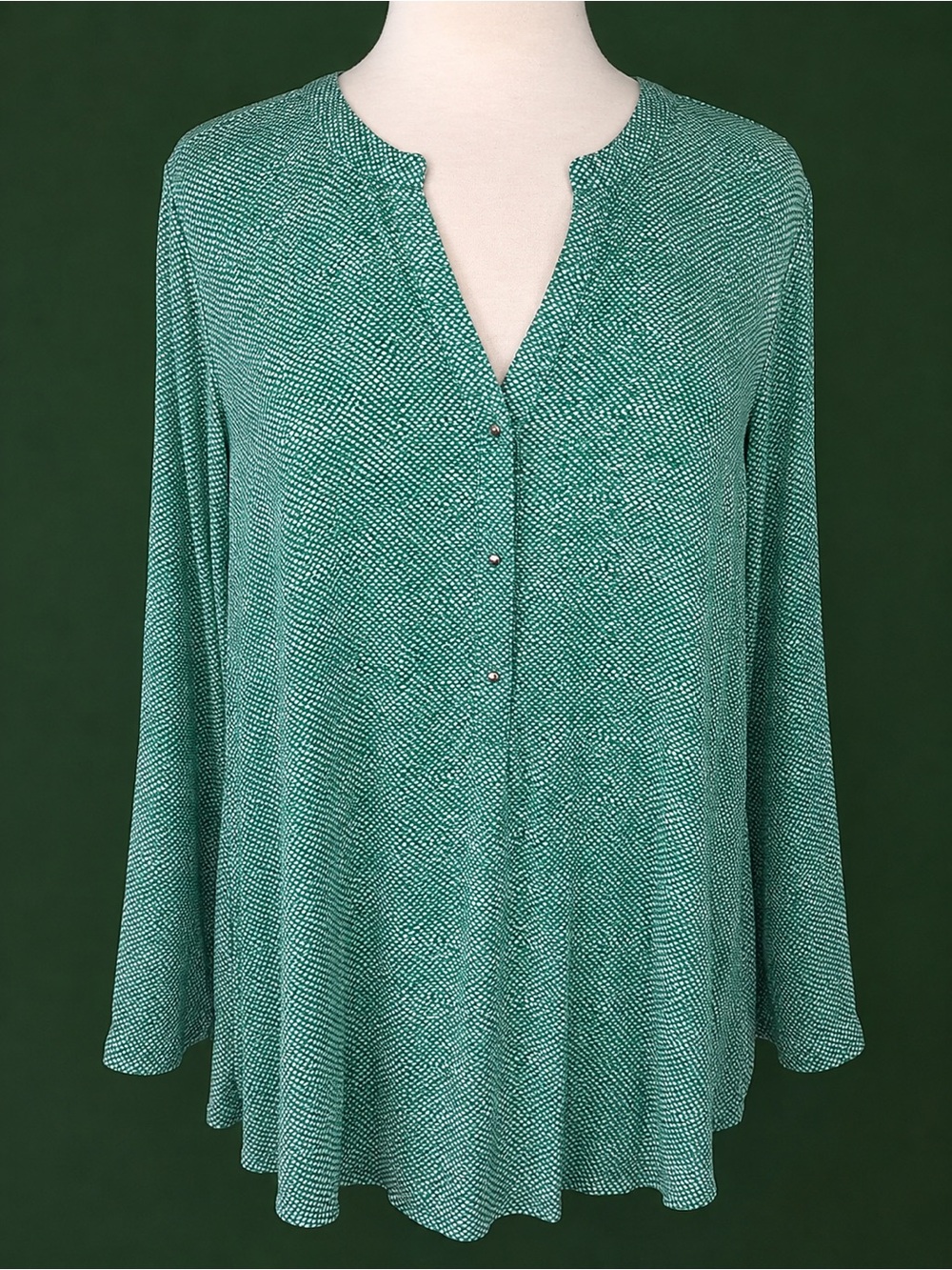 Women's Teal Textured Henley Top